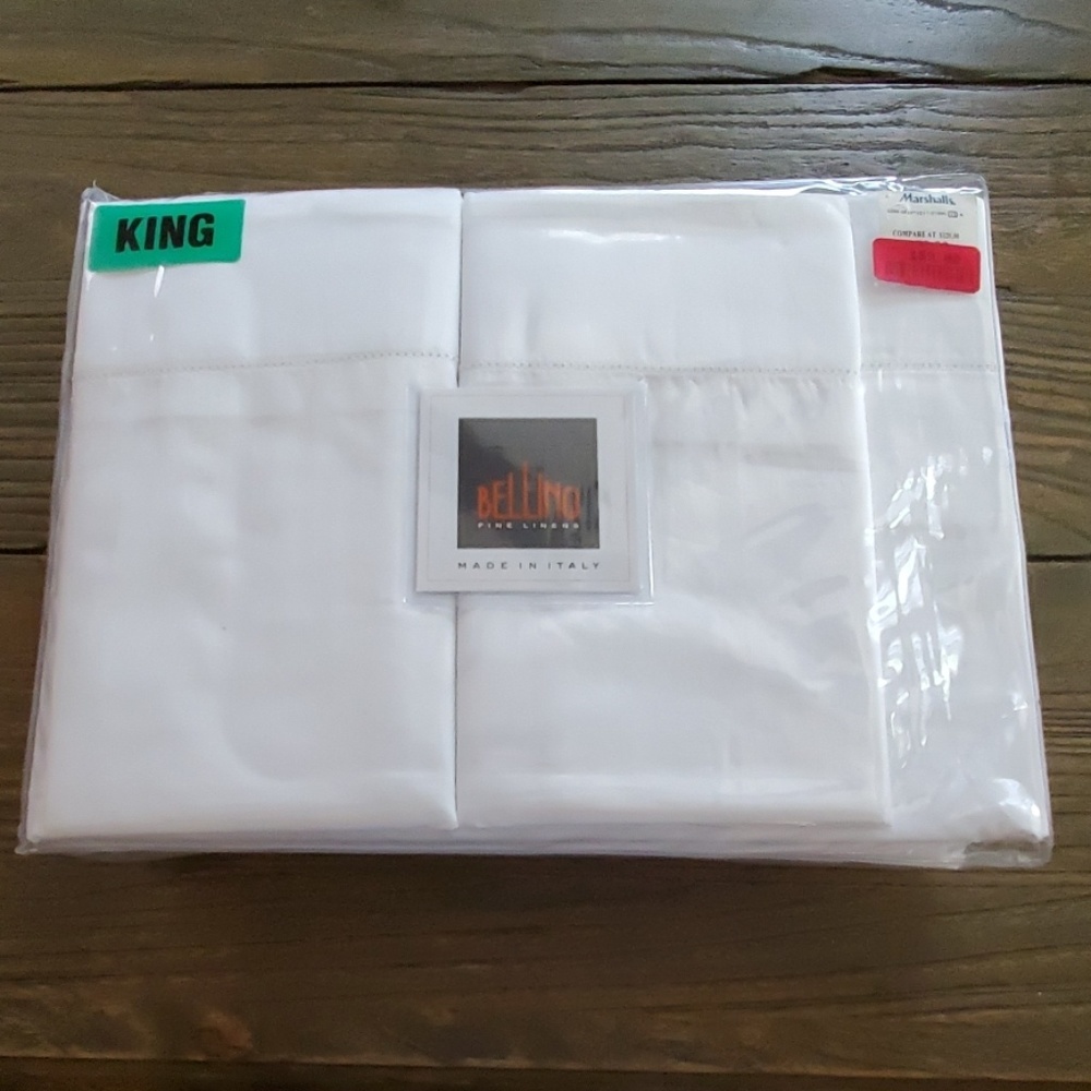 Bellino Fine Linens - White King Size Sheet Set